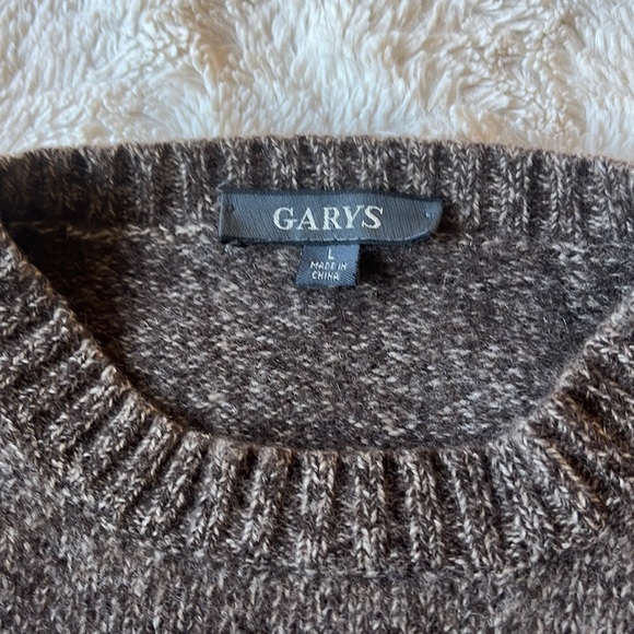 Garys Brown 100% Cashmere Very Soft And Think Sweater Size  L - Picture 3 of 8
